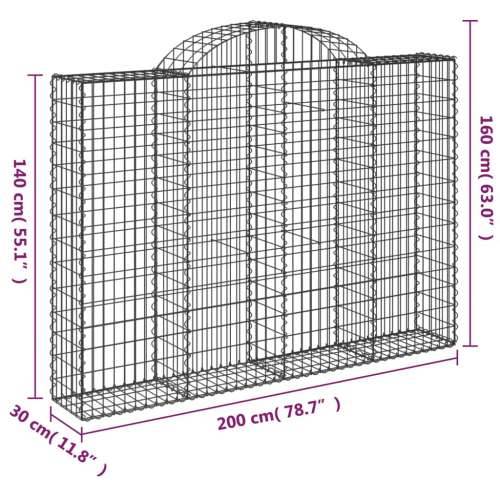 Lučne gabionske košare 10kom 200x30x140/160cm pocinčano željezo - 200 x 30 x 140/160 cm 10 Cijena