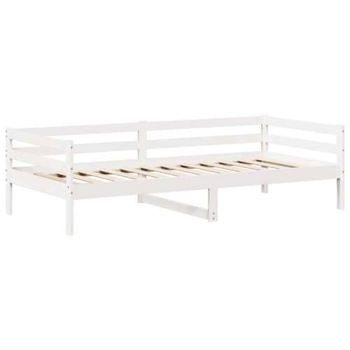 Dnevni krevet s krovom bijeli 90x200 cm od masivne borovine - Bijela 90 x 200 cm Cijena