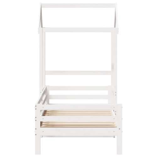 Dnevni krevet s krovom bijeli 90x200 cm od masivne borovine - Bijela 90 x 200 cm Cijena