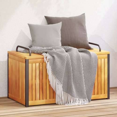 Vanjska kutija za jastuke 85x45x45/53 cm masivno drvo i čelik - 85 x 45 x 45/53 cm Cijena