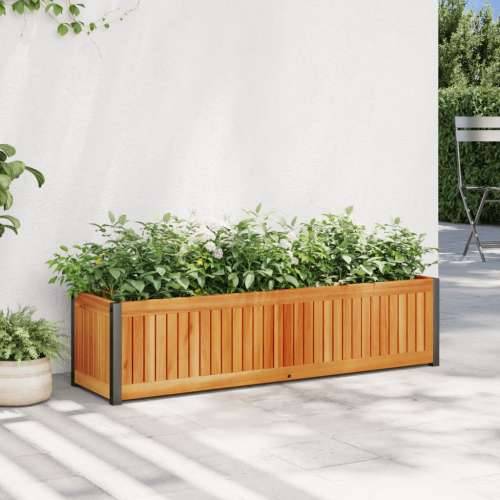 Vrtna sadilica 110 x 30 x 27,5 cm masivno drvo bagrema i čelik - 110 x 30 x 27.5 cm 1 Cijena