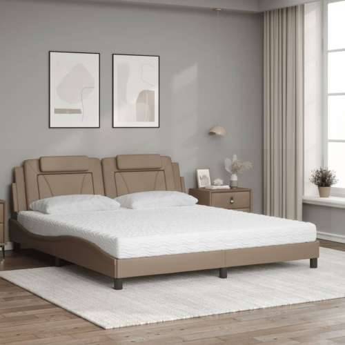 Krevet s madracem cappuccino 180x200 cm umjetna koža - Boja cappuccina 180 x 200 cm Cijena