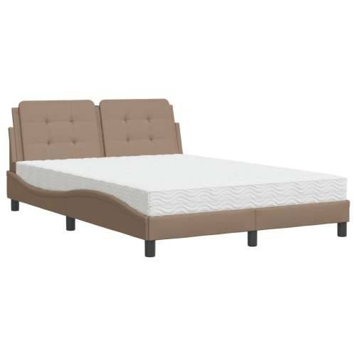 Krevet s madrac cappuccino 140x190 cm od umjetne kože - Boja cappuccina 140 x 190 cm Cijena