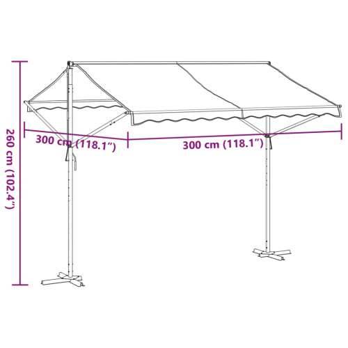 Samostojeća tenda plavo-bijela 300 x 300 cm od tkanine i čelika - Bijela 3 x 3 m 1 Cijena