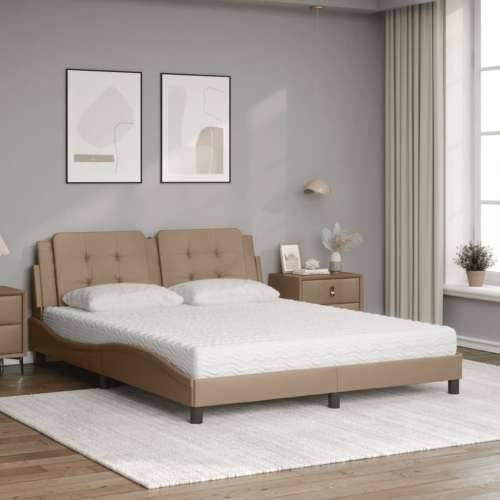 Krevet s madracem cappuccino 160x200 cm od umjetne kože - Boja cappuccina 160 x 200 cm Cijena