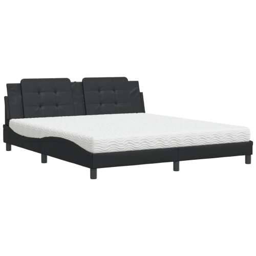 Krevet s madracem crni 180 x 200 cm od umjetne kože - Crna 180 x 200 cm Cijena