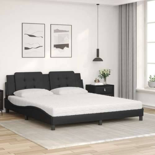 Krevet s madracem crni 180 x 200 cm od umjetne kože - Crna 180 x 200 cm Cijena