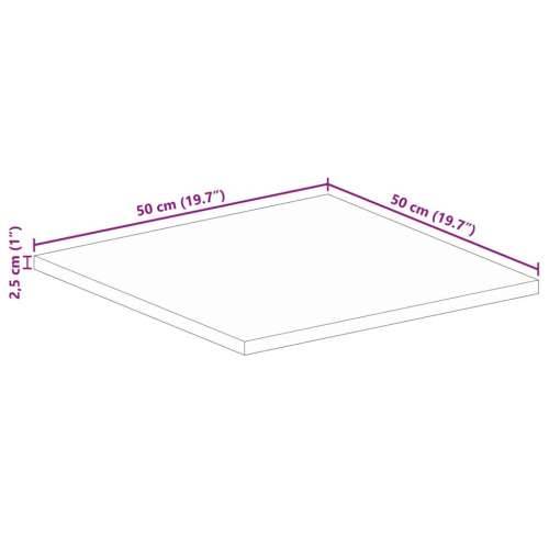 Stolna ploča 50x50x2,5 cm četvrtasta masivno obnovljeno drvo - Obnovljeno drvo (prirodno) 50 x 50 cm 1 25 mm Cijena