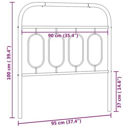 Metalno uzglavlje crno 90 cm - Crna 90 cm 1 Cijena