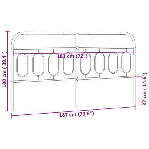 Metalno uzglavlje crno 183 cm - Crna 183 cm 1 Cijena