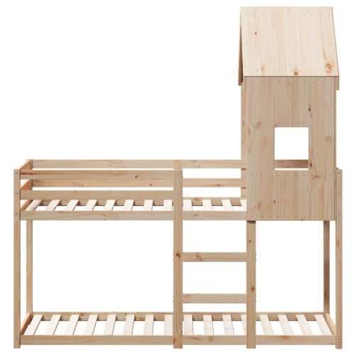 Krevet na kat s krovom 80 x 200 cm od masivne borovine - Prirodna 80 x 200 cm Cijena