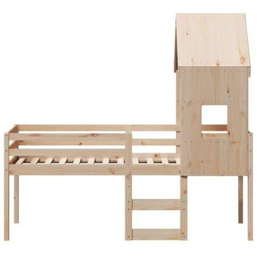 Visoki krevet s krovom 80 x 200 cm od masivne borovine Prirodna 80 x 200 cm Cijena