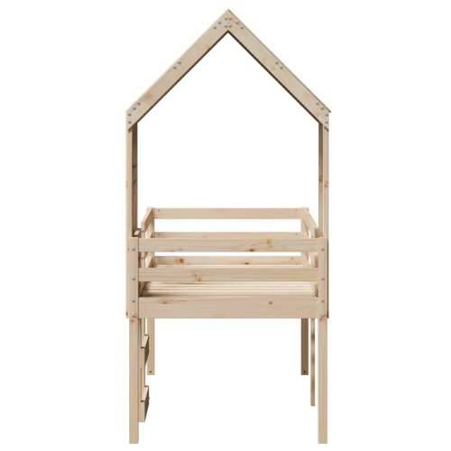 Visoki krevet s krovom 80 x 200 cm od masivne borovine Prirodna 80 x 200 cm Cijena