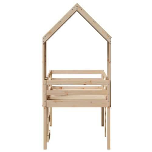 Visoki krevet s krovom 75 x 190 cm od masivne borovine - Prirodna 75 x 190 cm Cijena