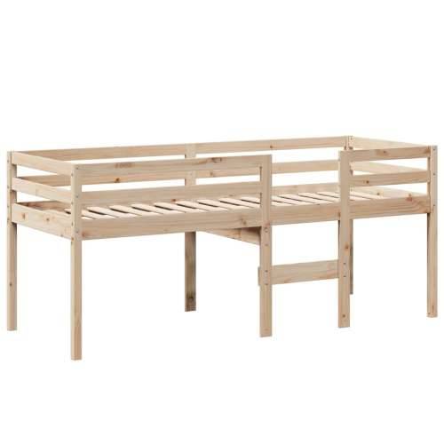 Visoki krevet s krovom 75 x 190 cm od masivne borovine - Prirodna 75 x 190 cm Cijena