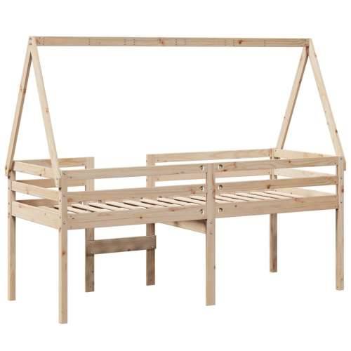Visoki krevet s krovom 75 x 190 cm od masivne borovine - Prirodna 75 x 190 cm Cijena