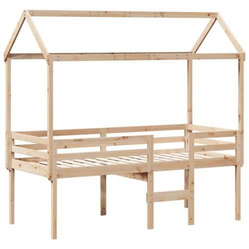 Visoki krevet s krovom 75 x 190 cm od masivne borovine Prirodna 75 x 190 cm Cijena
