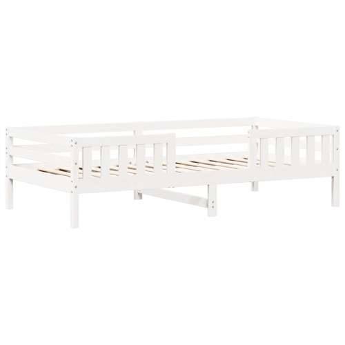 Okvir kreveta s krovom bijeli 100 x 200 cm od masivne borovine - Bijela 100 x 200 cm Cijena