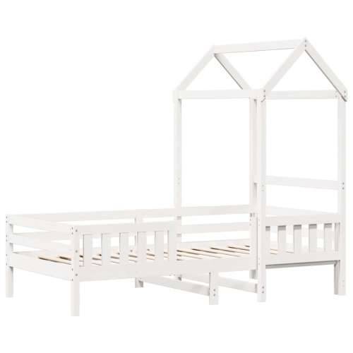 Okvir kreveta s krovom bijeli 90x200 cm od masivne borovine - Bijela 90 x 200 cm Cijena