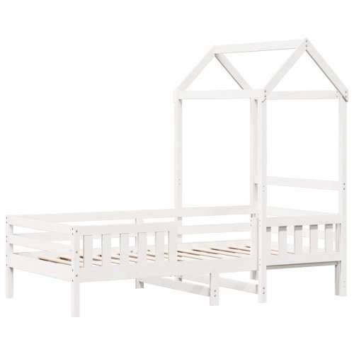 Okvir kreveta s krovom bijeli 75x190 cm od borovine - Bijela 75 x 190 cm Cijena