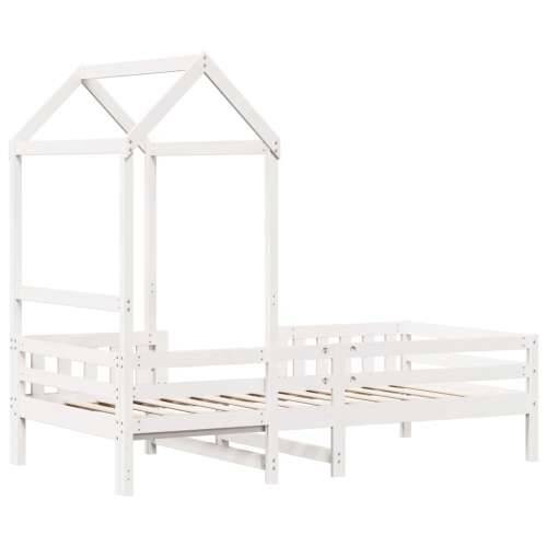 Okvir kreveta s krovom bijeli 75x190 cm od borovine - Bijela 75 x 190 cm Cijena