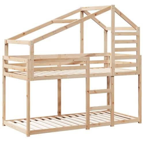 Krevet na kat s krovom 80 x 200 cm od masivne borovine - Prirodna 80 x 200 cm Cijena