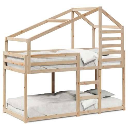 Krevet na kat s krovom 80 x 200 cm od masivne borovine - Prirodna 80 x 200 cm Cijena