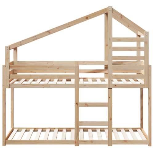 Krevet na kat s krovom 80 x 200 cm od masivne borovine - Prirodna 80 x 200 cm Cijena