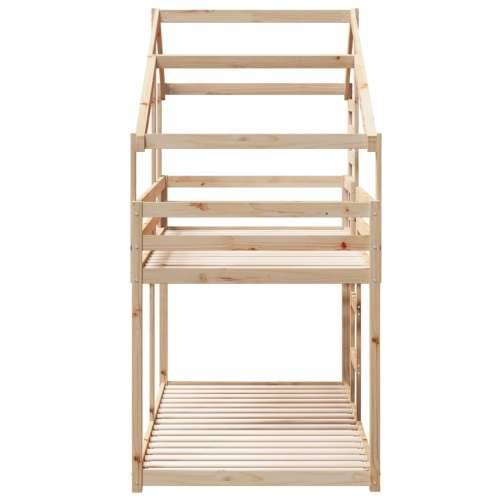 Krevet na kat s krovom 80 x 200 cm od masivne borovine - Prirodna 80 x 200 cm Cijena