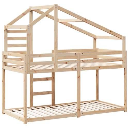 Krevet na kat s krovom 80 x 200 cm od masivne borovine - Prirodna 80 x 200 cm Cijena