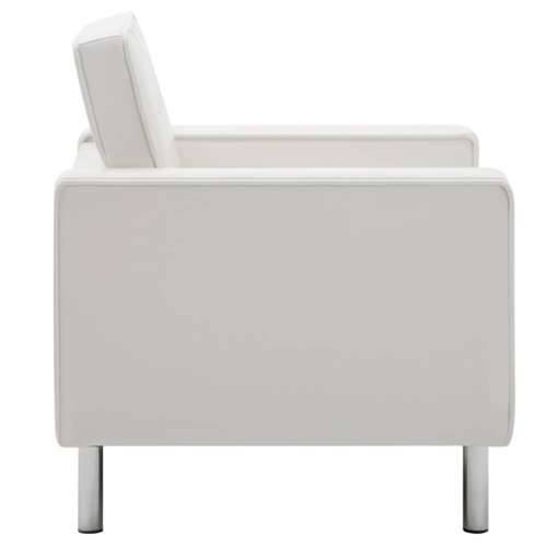 Fotelja od umjetne kože bijela Cijena