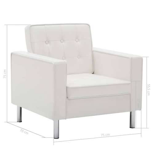 Fotelja od umjetne kože bijela Cijena