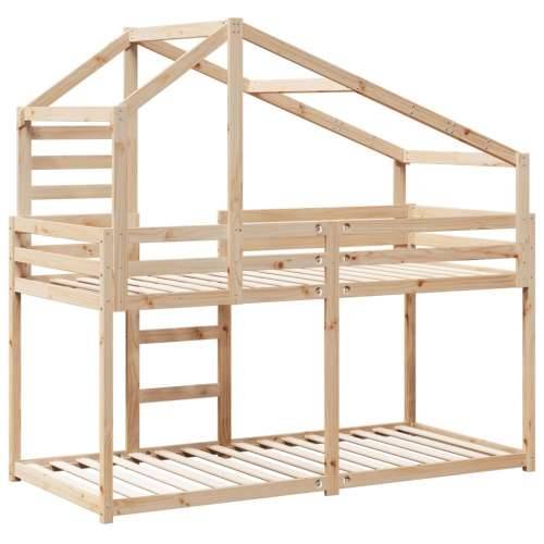Krevet na kat s krovom 90 x 190 cm od masivne borovine - Prirodna 90 x 190 cm Cijena