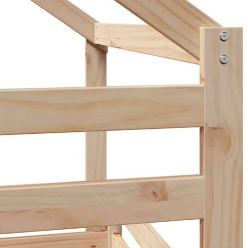 Krevet na kat s krovom 90 x 190 cm od masivne borovine - Prirodna 90 x 190 cm Cijena