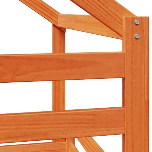 Visoki krevet s krovom voštano smeđi 75x190 cm masivna borovina - Voštano smeđa 75 x 190 cm Cijena