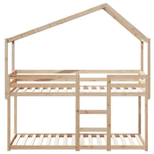 Krevet na kat s krovom 80 x 200 cm od masivne borovine - Prirodna 80 x 200 cm Cijena