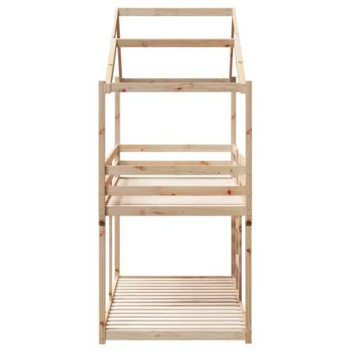 Krevet na kat s krovom 80 x 200 cm od masivne borovine - Prirodna 80 x 200 cm Cijena