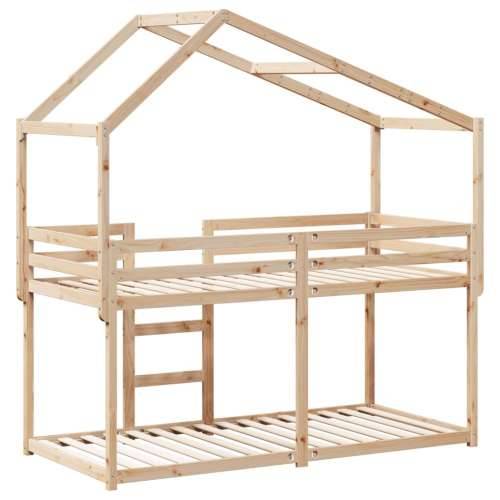 Krevet na kat s krovom 80 x 200 cm od masivne borovine - Prirodna 80 x 200 cm Cijena