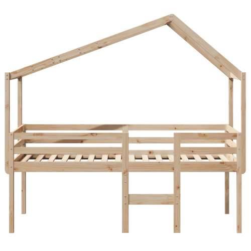 Visoki krevet s krovom 80 x 200 cm od masivne borovine - Prirodna 80 x 200 cm Cijena
