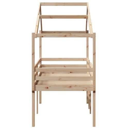 Visoki krevet s krovom 80 x 200 cm od masivne borovine - Prirodna 80 x 200 cm Cijena