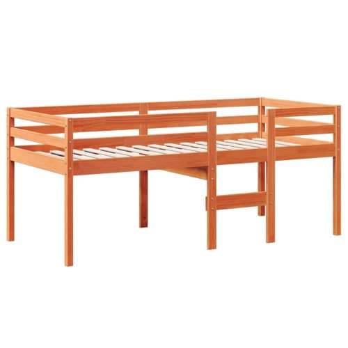 Visoki krevet s krovom voštano smeđi 80x200 cm masivna borovina - Voštano smeđa 80 x 200 cm Cijena