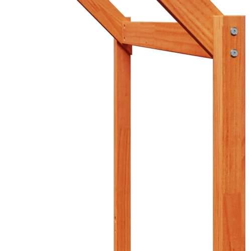 Visoki krevet s krovom voštano smeđi 80x200 cm masivna borovina - Voštano smeđa 80 x 200 cm Cijena