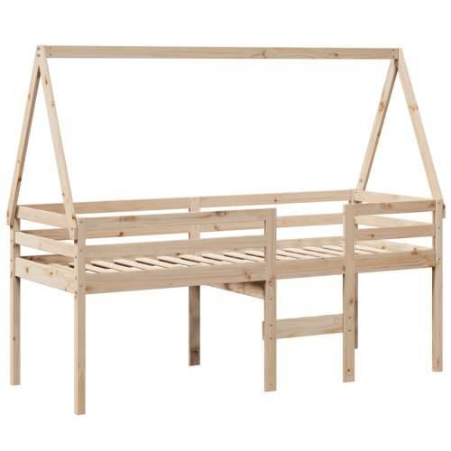 Visoki krevet s krovom 80 x 200 cm od masivne borovine - Prirodna 80 x 200 cm Cijena
