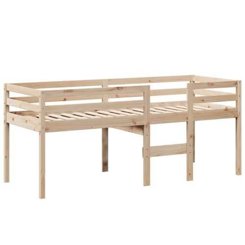 Visoki krevet s krovom 80 x 200 cm od masivne borovine - Prirodna 80 x 200 cm Cijena