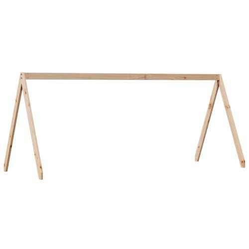 Visoki krevet s krovom 80 x 200 cm od masivne borovine - Prirodna 80 x 200 cm Cijena