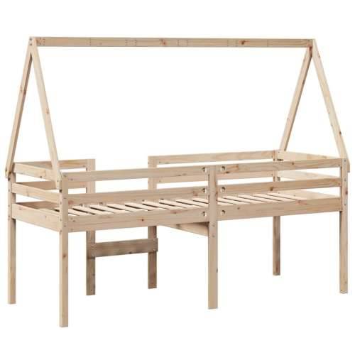 Visoki krevet s krovom 80 x 200 cm od masivne borovine - Prirodna 80 x 200 cm Cijena