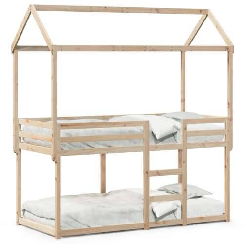 Krevet na kat s krovom 90 x 200 cm od masivne borovine - Prirodna 90 x 200 cm Cijena