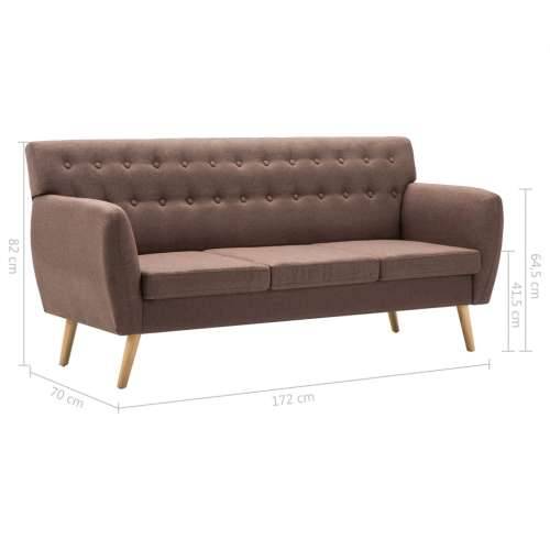 Trosjed presvučen tkaninom 172 x 70 x 82 cm smeđi - Smeđa Cijena