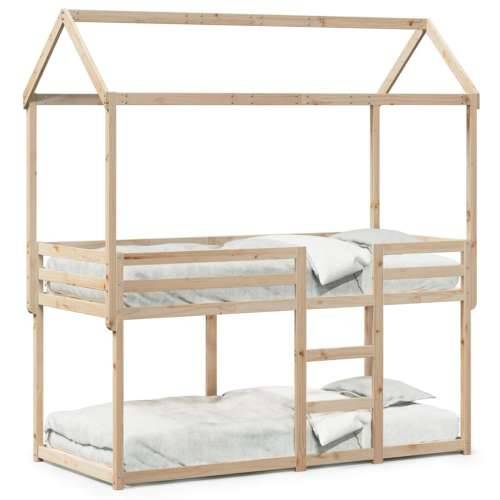 Krevet na kat s krovom 90 x 190 cm od masivne borovine - Prirodna 90 x 190 cm Cijena