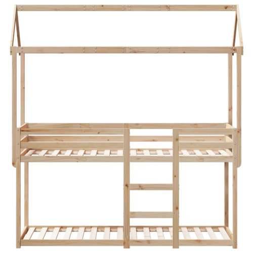 Krevet na kat s krovom 90 x 190 cm od masivne borovine - Prirodna 90 x 190 cm Cijena